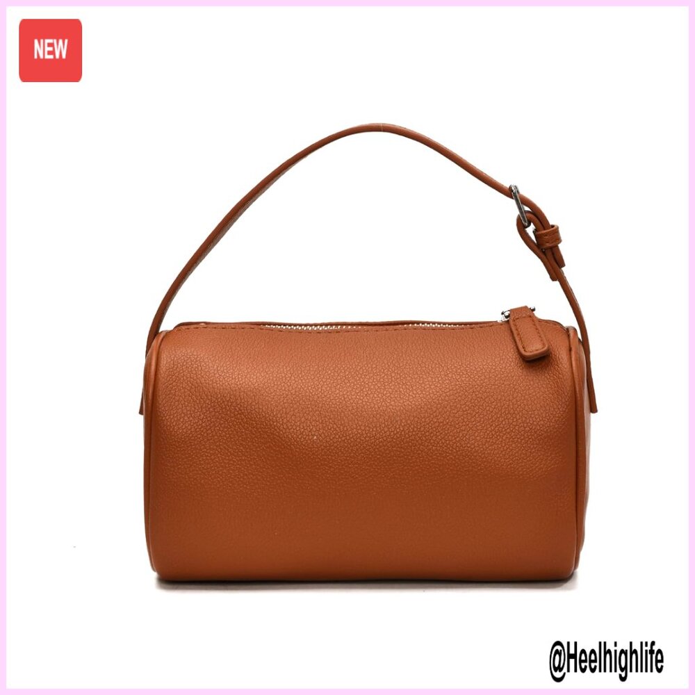 Small Shoulder Bag With Adjustable Strap, Compact Lychee Leather Top-Handbag